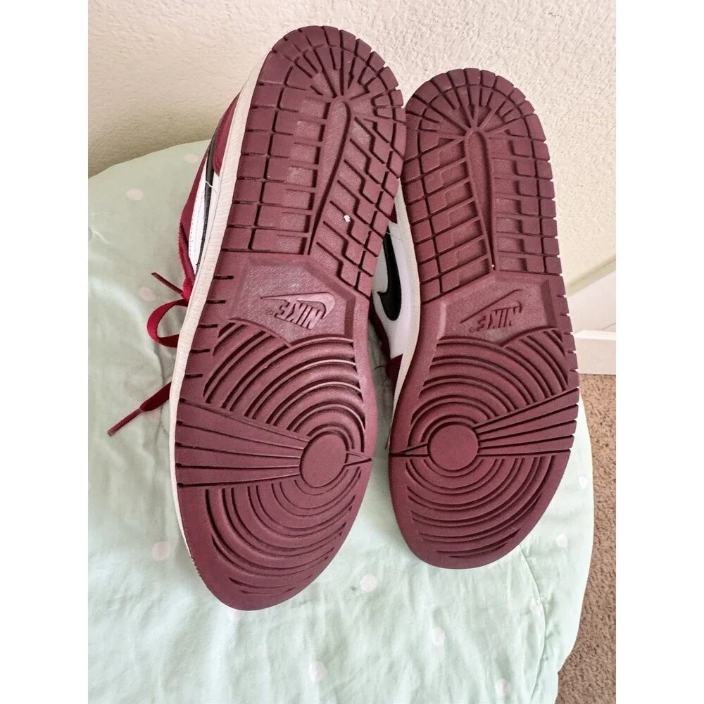 Jordan Air Jordan 1 Low Men’s Lace-Up Sneakers Burgundy/White/Black Size 9.5